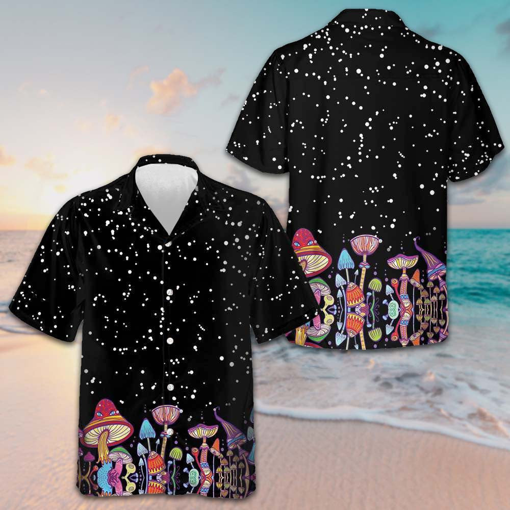Colorful Mushroom Hawaiian Shirt Beach Button Up Shirts For Men Best Gift For Boyfriend – Moonbestprint