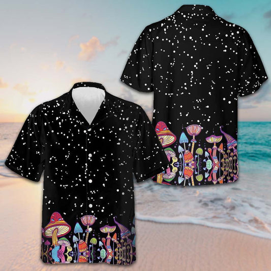 Colorful Mushroom Hawaiian Shirt Beach Button Up Shirts For Men Best Gift For Boyfriend – Moonbestprint