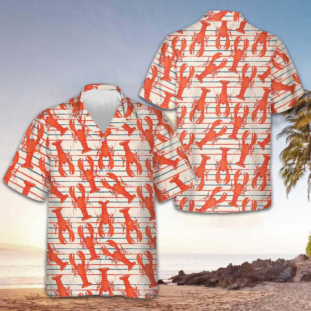 Red Lobster Hawaiian Shirt Beach Short Sleeve Button Up Shirt Gifts For Lobster Lovers – Moonbestprint