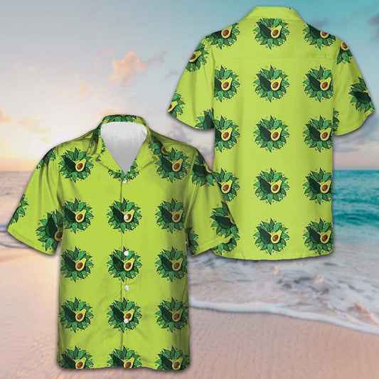 Avocado On Light Green Hawaiian Shirt Men's Summer Button Up Shirts Best Gifts For Brother – Moonbestprint