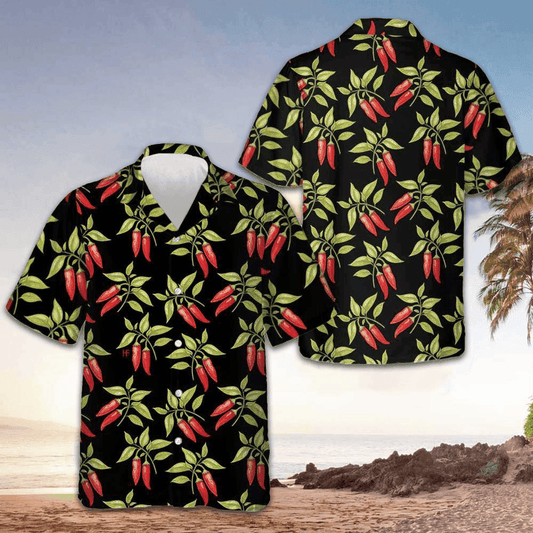 Bushes Of Red Chili Peppers Hawaiian Shirt Button Down Beach Shirts Gifts For Him – Moonbestprint