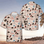 Seamless Pattern Of Baseball Equipment Hawaiian Shirt Men's Button Up Gifts For Baseball Lovers – Moonbestprint