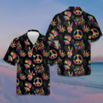 Love Peace Hippie Hawaiian Shirt Peace Symbols Button Up Shirt Men Gift Ideas – Moonbestprint