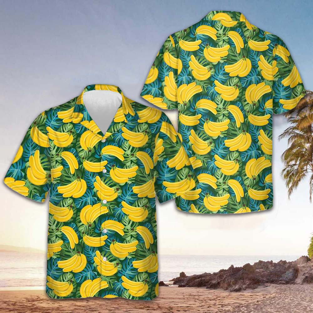 Banana Tropical Pattern Hawaiian Shirt Men's Summer Short Sleeve Shirts Gifts For Banana Lovers – Moonbestprint
