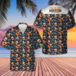 Day Of The Dead Guitar Sombrero Skull Hawaiian Shirt Day Of The Dead Shirt For Men's – Moonbestprint