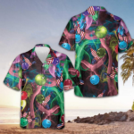 Rainbow Smoke And American Flag Bowling Hawaiian Shirt Best Bowling Shirt For Men's – Moonbestprint