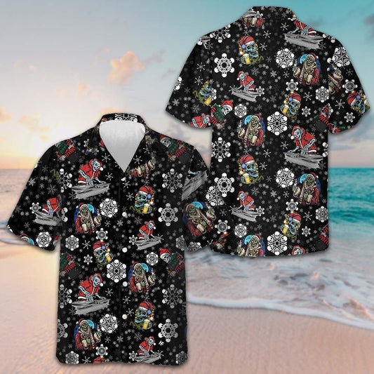 Christmas Party Night With Skeletons Hawaiian Shirt Funny Santa Skeleton Shirt Best Gifts – Moonbestprint