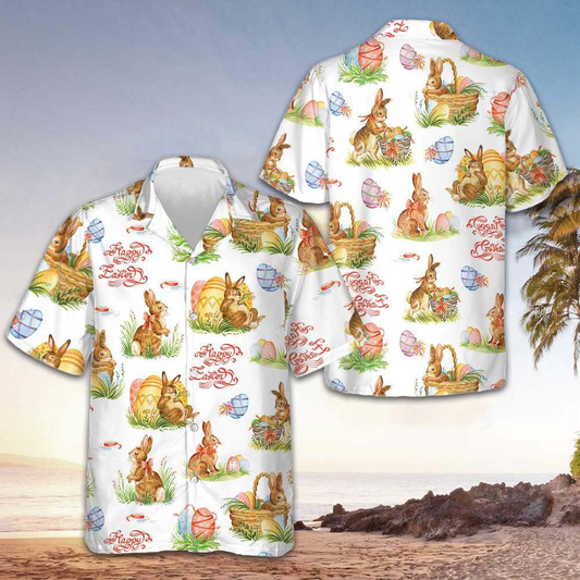 Happy Easter Hawaiian Shirt Easter Bunny Button Down Shirt For Men Gift Ideas – Moonbestprint