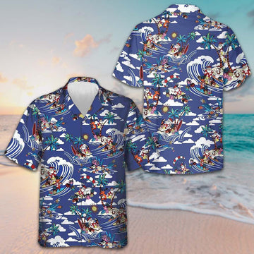 Merry Christmas Tropical Pattern Hawaiian Shirt Beach Button Up Shirts For Men – Moonbestprint