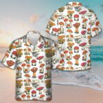 Hand Drawn Wild Mushrooms Hawaiian Shirt Summer Button Up Shirts Men's – Moonbestprint