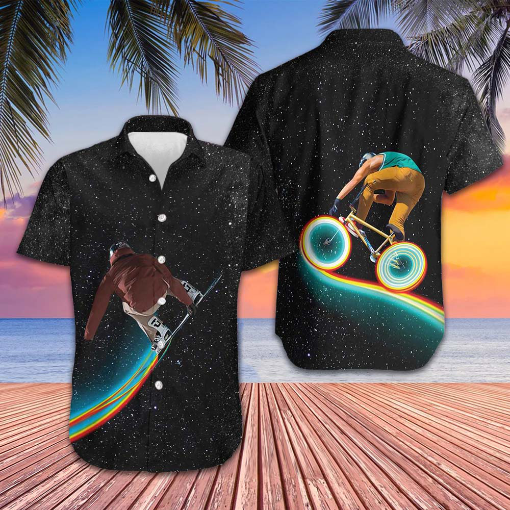 Above The Sky Hawaiian Shirt Men's Summer Button Up Shirts Gifts For Stepson – Moonbestprint