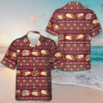 Mexican Burrito And Taco Burgundy Hawaiian Shirt Cool Button Up Shirt Gifts For Taco Lovers – Moonbestprint