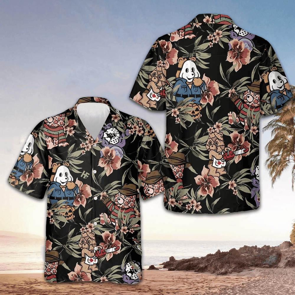 Horror Movie Characters Scare Dogs Hawaiian Shirt Funny Halloween Shirt Gifts For Him – Moonbestprint