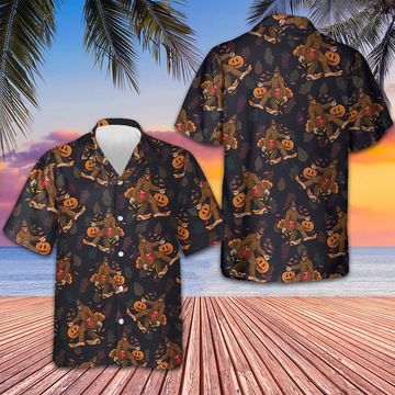 Bigfoot Grabbing Turkey And Pumpkin Hawaiian Shirt Funny Thanksgiving Bigfoot Shirt Gift – Moonbestprint