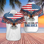 US Eagle Stay Strong America Hawaiian Shirt Patriotic Button Down Shirts Gifts For Him – Moonbestprint