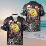 Santa Skeleton Merry Christmas Hawaiian Shirt Santa Riding Motorcycle Xmas Shirt Gifts For Men – Moonbestprint