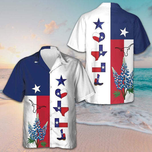 Texas Pride Hawaiian Shirt Texas Flag Patriotic Button Up Shirt Gifts For Texans – Moonbestprint