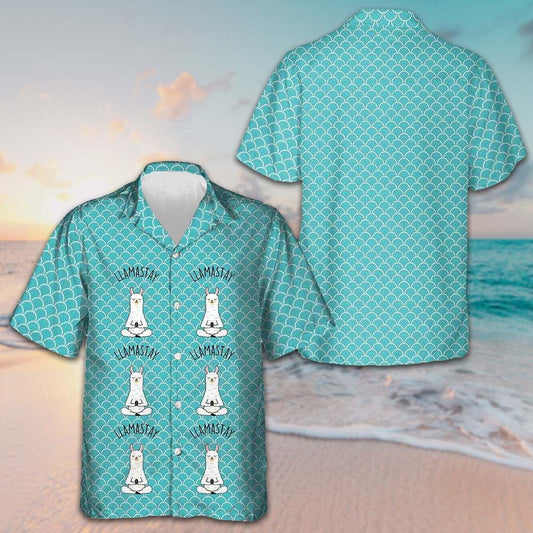 Meditating Alpaca Llamastay Hawaiian Shirt Cool Summer Shirts For Guys Gifts For Alpaca Lovers – Moonbestprint