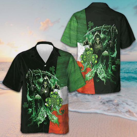 Irish Grim Reaper Hawaiian Shirt St Patricks Day Shirt Gifts For Irish – Moonbestprint