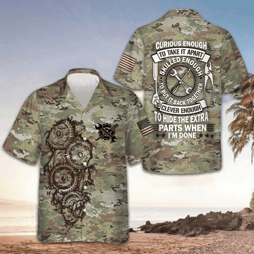 Mechanic Camouflage Hawaiian Shirt Curious Enough To Take It Apart Skilled Enough – Moonbestprint