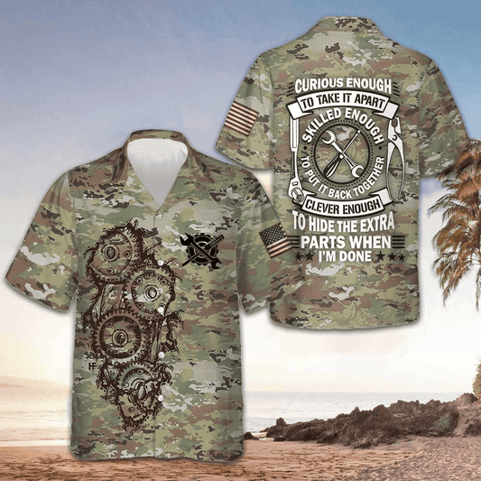 Mechanic Camouflage Hawaiian Shirt Curious Enough To Take It Apart Skilled Enough – Moonbestprint