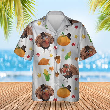 Turkey Pumpkin Thanksgiving Hawaiian Shirt Happy Thanksgiving Aloha Shirt Apparel Gifts – Moonbestprint