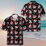 Merry Christmas Cat Hawaiian Shirt Cat With Santa Hat Men's Xmas Shirts Gifts For Stepson – Moonbestprint