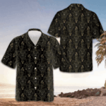 Geometric Lion Seamless Pattern Hawaiian Shirt Button Up Beach Shirts Men Best Gifts – Moonbestprint