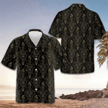 Geometric Lion Seamless Pattern Hawaiian Shirt Button Up Beach Shirts Men Best Gifts – Moonbestprint