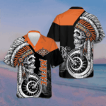 Live Free Ride Hard Native Skull Hawaiian Shirt Native Indian Motorcycle Shirt Gifts For Son – Moonbestprint