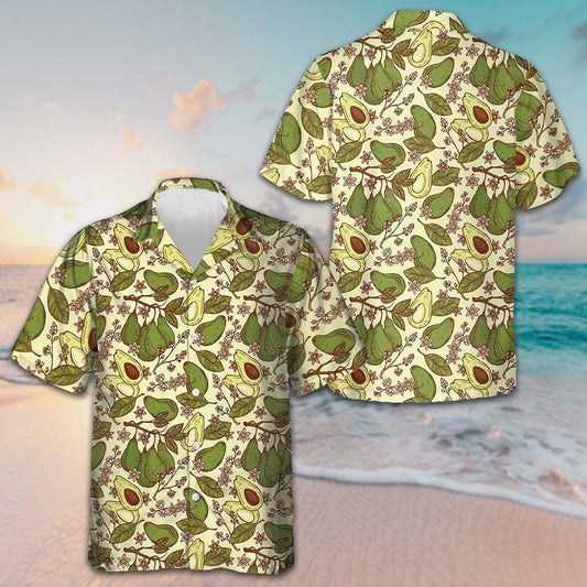Avocado Seamless Pattern Hawaiian Shirt Beach Button Up Shirt Gifts For Avocado Lovers – Moonbestprint