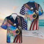 Happy New Year America Hawaiian Shirt Patriotic Button Up Shirt Gifts For Hubby – Moonbestprint