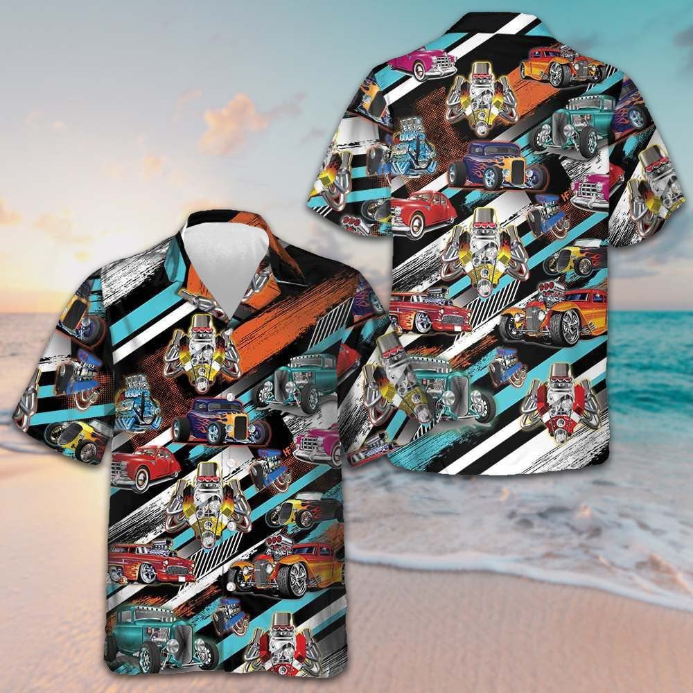 Cars Show Hawaiian Shirt Summer Button Up Shirts Men's Car Enthusiast Gifts – Moonbestprint