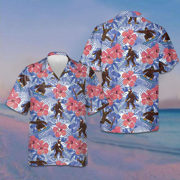 Tropical Christmas Bigfoot Hawaiian Shirt Button Up Summer Shirts For Men Gift Ideas – Moonbestprint