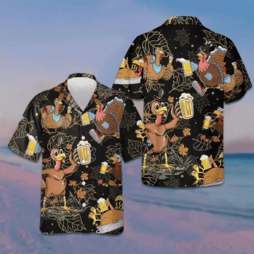 Drunk Turkey Thanksgiving Hawaiian Shirt Funny Thanksgiving Shirt Gifts For Friends – Moonbestprint
