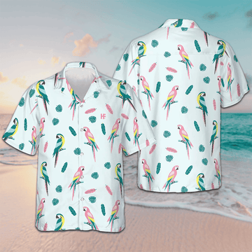 Parrot And Exotic Leaves Hawaiian Shirt Men's Beach Button Up Best Gift For Son In Law – Moonbestprint
