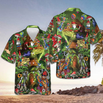 Gnome Hippie Hawaiian Shirt Short Sleeve Button Down Beach Shirts Best Gift For Boyfriend – Moonbestprint