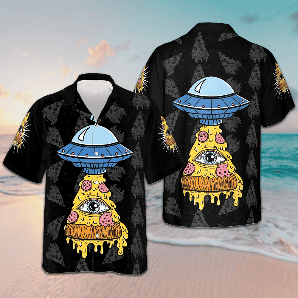 Pizza Alien Hawaiian Shirt Unique Design Men's Button Up Shirt Gifts For Uncle – Moonbestprint