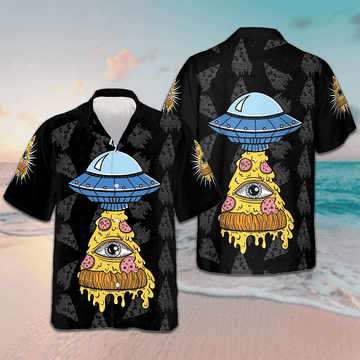 Pizza Alien Hawaiian Shirt Unique Design Men's Button Up Shirt Gifts For Uncle – Moonbestprint