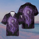 Neon Purple Dragon Mandala Hawaiian Shirt Beach Button Down Shirt Men Gifts For Hubby – Moonbestprint