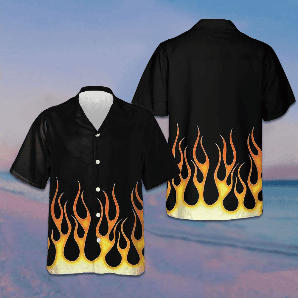 Burning Flame Hawaiian Shirt Men's Summer Button Up Shirts Best Gift For Husband – Moonbestprint