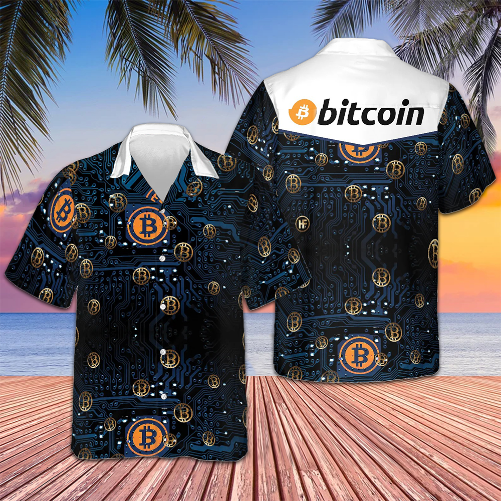 Bitcoin Logo Hawaiian Shirt Men's Tropical Button Up Shirt Presents For Boyfriend – Moonbestprint