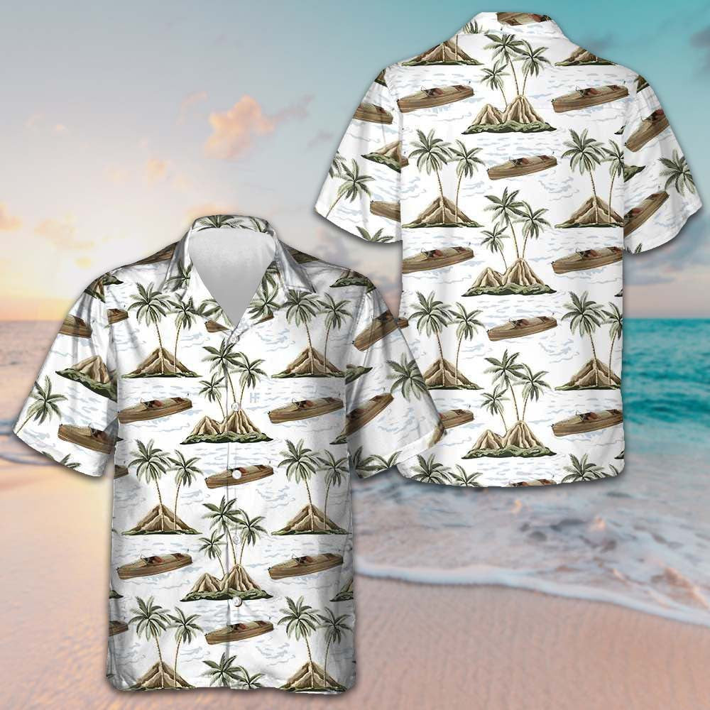 Chris Craft Boat Pattern Hawaiian Shirt Men's Vacation Button Up Shirts Gifts For Son In Law – Moonbestprint