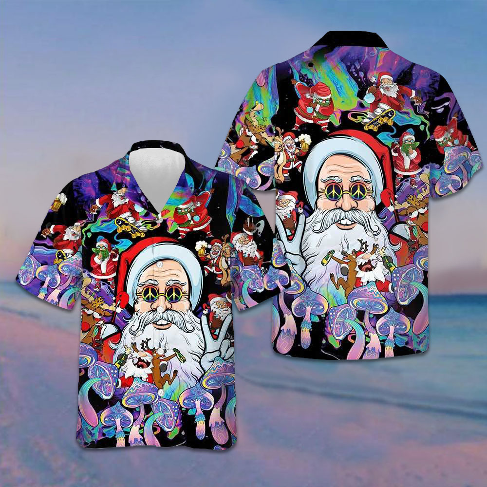 Christmas Hippie Santa Claus Hawaiian Shirt Santa Claus Shirt Best Gifts For Christmas – Moonbestprint