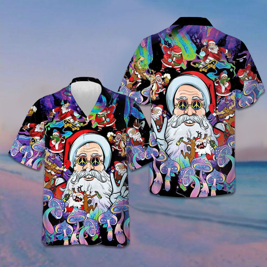 Christmas Hippie Santa Claus Hawaiian Shirt Santa Claus Shirt Best Gifts For Christmas – Moonbestprint