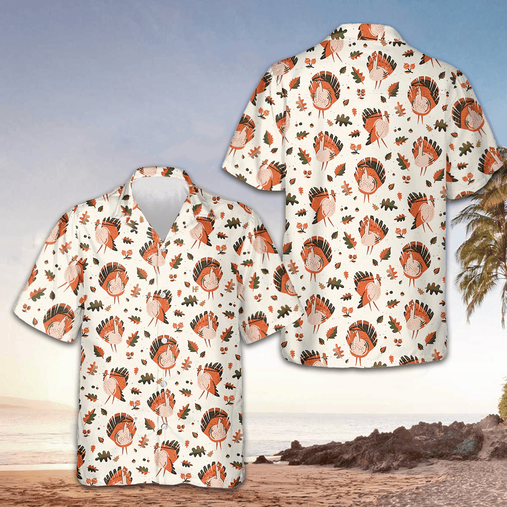 Turkey Thanksgiving Pattern Hawaiian Shirt Happy Thanksgiving Shirt Gifts For Guys – Moonbestprint