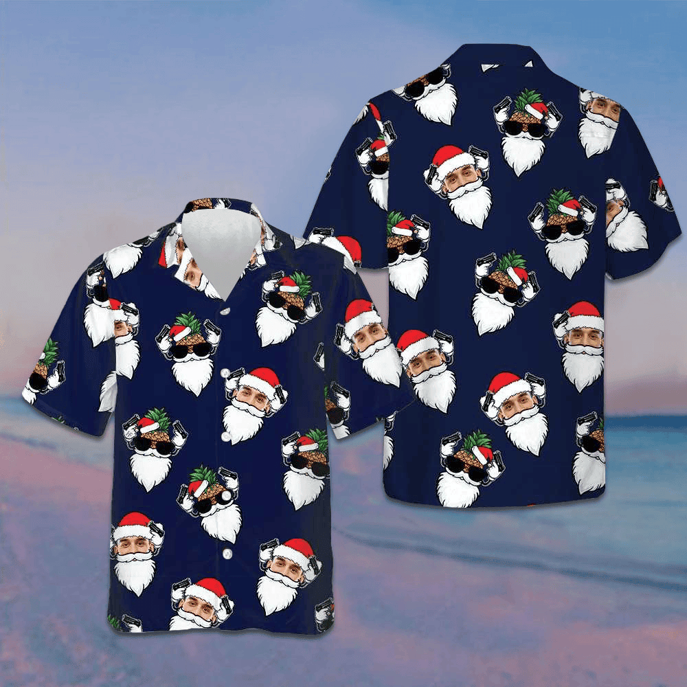 Custom Santa Claus Face Hawaiian Shirt Funny Santa Shirt Gifts For Christmas – Moonbestprint