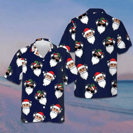 Custom Santa Claus Face Hawaiian Shirt Funny Santa Shirt Gifts For Christmas – Moonbestprint