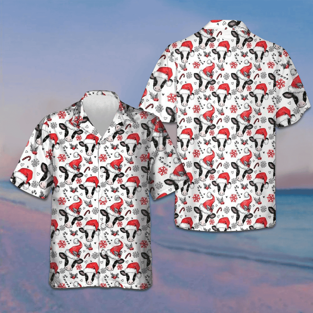 Christmas Cow Hawaiian Shirt Cow Lovers Funny Shirt Best Gifts For Xmas – Moonbestprint