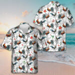 Christmas Chicken With Poinsettia Flower Hawaiian Shirt Cool Christmas Shirt Gifts For Son – Moonbestprint